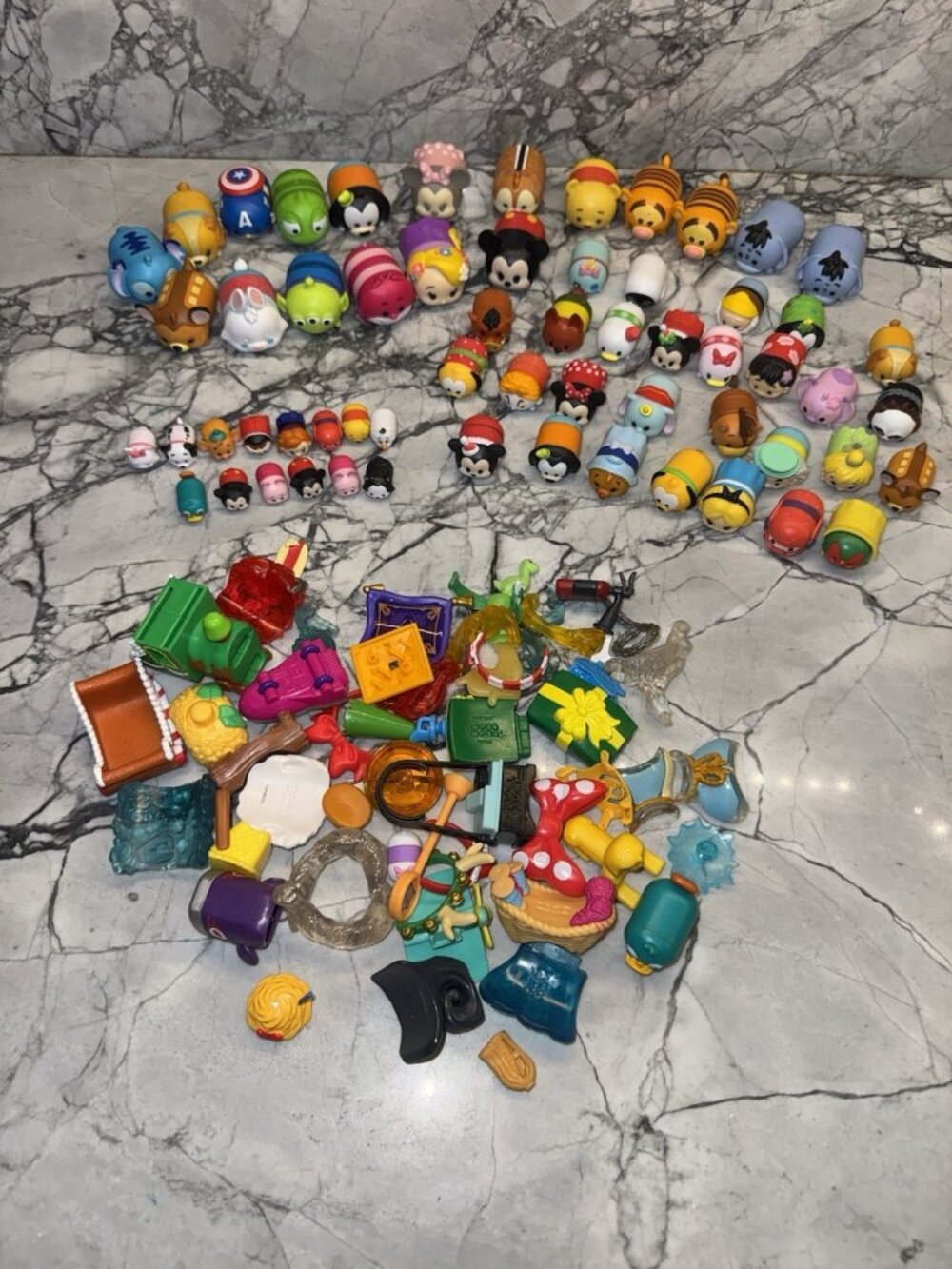 Disney TSUM TSUM Vinyl MINI Figure Huge Lot (60) Multi Sizes + Accessories